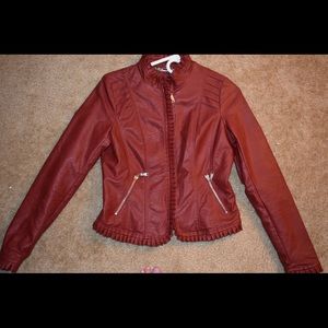 Red leather jacket